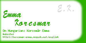 emma korcsmar business card